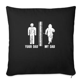Papa pompier cadeau - Housse de coussin décorative 45 x 45 cm - noir - Devant