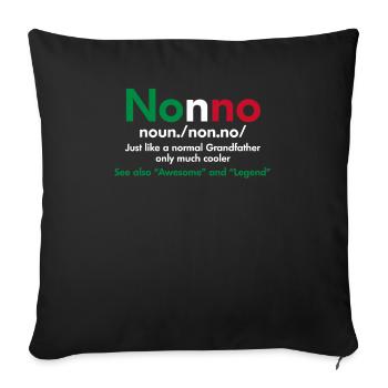 Cadeau légende grand-père grand-père Italie Nonno - Housse de coussin décorative 45 x 45 cm - noir - Devant