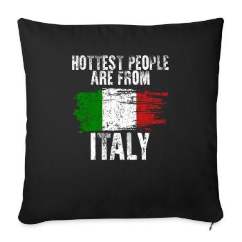 Italy - Sofa pillowcase 17,3'' x 17,3'' (45 x 45 cm) - black - Front