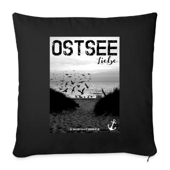 Ostseeliebe - Meer geht immer ! - Sofakissenbezug 45 x 45 cm - Schwarz - Vorne