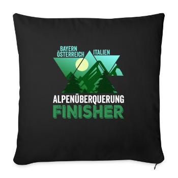 Alpenüberquerung Tshirt Finisher I Alpenbezwinger - Sofakissenbezug 45 x 45 cm - Schwarz - Vorne