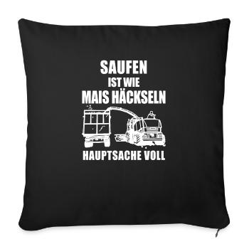 Máis Häckseln Ernte Design für Landwirte - Sofakissenbezug 45 x 45 cm - Schwarz - Vorne