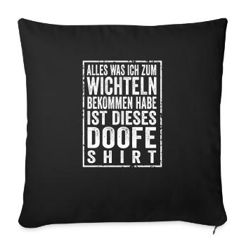 Weihnachts Wichtel Shirt zum Schrottwichteln - Sofakissenbezug 45 x 45 cm - Schwarz - Vorne