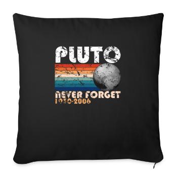 Pluto Never Forget Shirt 1930-2006 planètes - Housse de coussin décorative 45 x 45 cm - noir - Devant