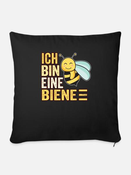 Ich bin eine Biene I Bienenkostüm - Sofakissenbezug 45 x 45 cm - Schwarz