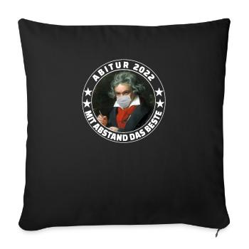 Abitur 2022 Mit Abstand die Besten - Abispruch - Sofakissenbezug 45 x 45 cm - Schwarz - Vorne
