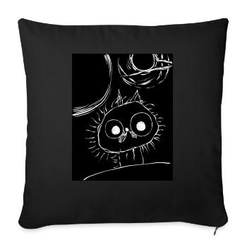 Cat in space - Sofa pillowcase 17,3'' x 17,3'' (45 x 45 cm) - black - Front