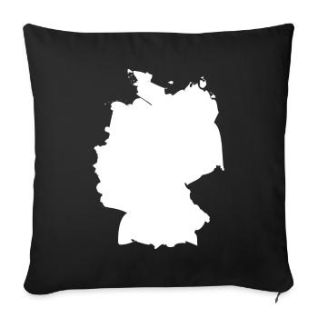Drapeau de carte Allemagne - Housse de coussin décorative 45 x 45 cm - noir - Devant