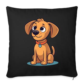 Cute dog design for dog owners - Sofa pillowcase 17,3'' x 17,3'' (45 x 45 cm) - black - Front