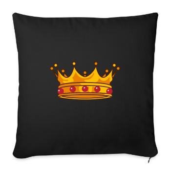 Couronne d’or - Housse de coussin décorative 45 x 45 cm - noir - Devant