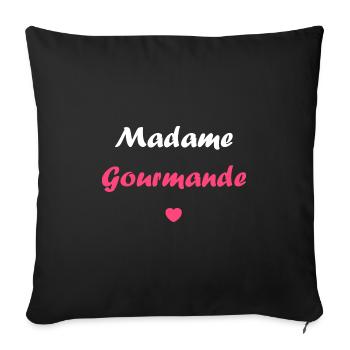 Madame Gourmande - Housse de coussin décorative 45 x 45 cm - noir - Devant