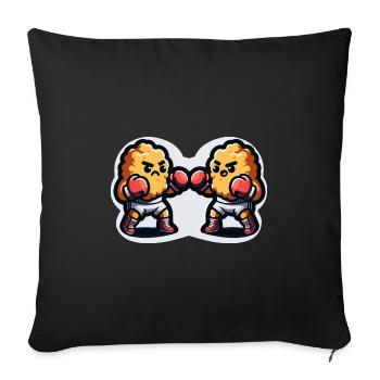 Funny Chicken Nuggets Boxing Boxing Lover - Sofa pillowcase 17,3'' x 17,3'' (45 x 45 cm) - black - Front