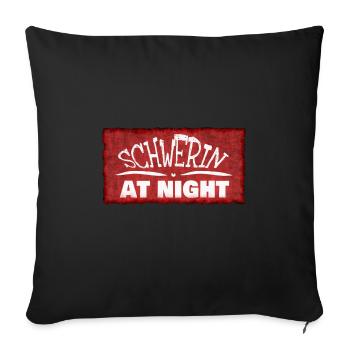 City of Schwerin by night - Sofa pillowcase 17,3'' x 17,3'' (45 x 45 cm) - black - Front
