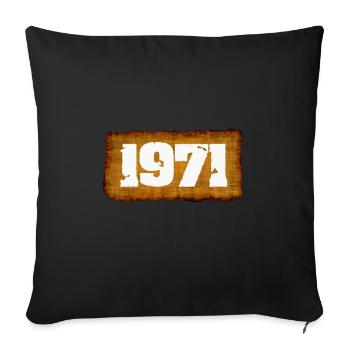 1971 - Sofa pillowcase 17,3'' x 17,3'' (45 x 45 cm) - black - Front