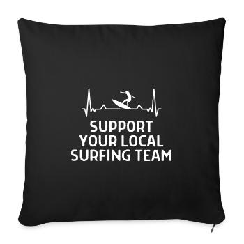 Surfer Surfer Funny Sniffer Cadeau - Housse de coussin décorative 45 x 45 cm - noir - Devant