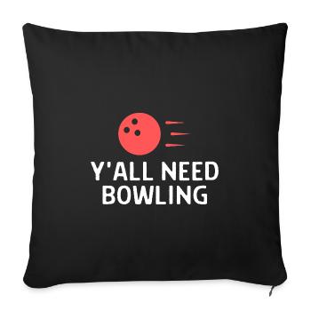 Bowling Dictons Bowling Bowler Skittles Cadeau - Housse de coussin décorative 45 x 45 cm - noir - Devant