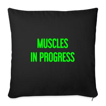 Muscles en progression - Housse de coussin décorative 45 x 45 cm - noir - Devant