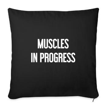 Muscles en progression - Housse de coussin décorative 45 x 45 cm - noir - Devant
