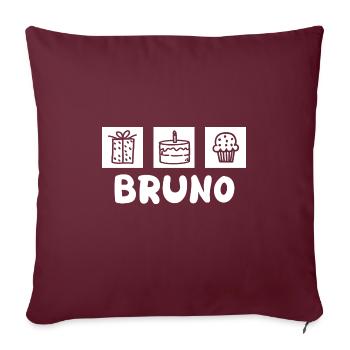 Vorname Bruno - Sofakissenbezug 45 x 45 cm - Burgunderrot - Vorne