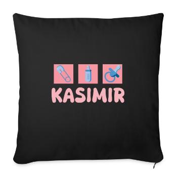 Kasimir - Sofakissenbezug 45 x 45 cm - Schwarz - Vorne