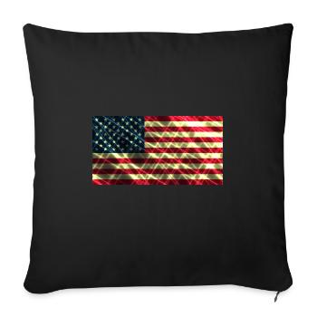 United States USA - Sofa pillowcase 17,3'' x 17,3'' (45 x 45 cm) - black - Front