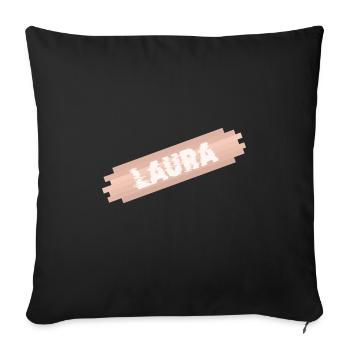 Cadeau pour Laura - Housse de coussin décorative 45 x 45 cm - noir - Devant