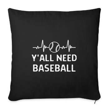 Baseball Spieler Baseball Sprüche Geschenk - Sofakissenbezug 45 x 45 cm - Schwarz - Vorne