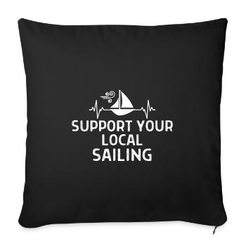 Seefahrer Segeln Seemann Capitän Geschenk Sprüche - Sofakissenbezug 45 x 45 cm - Schwarz - Vorne