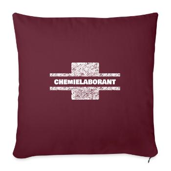 Profession : Assistant(e) de laboratoire chimique - Housse de coussin décorative 45 x 45 cm - bordeaux - Devant