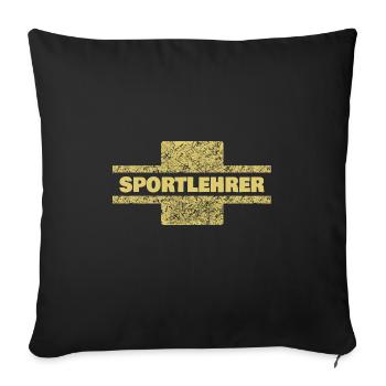 Physical education teacher as a profession - Sofa pillowcase 17,3'' x 17,3'' (45 x 45 cm) - black - Front