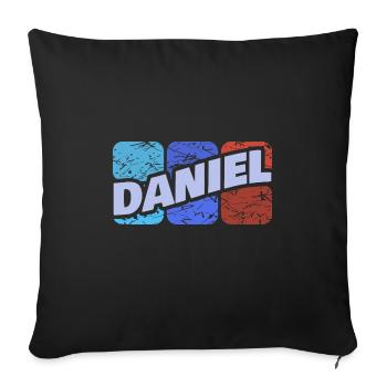 Daniel as Daniel - Sofa pillowcase 17,3'' x 17,3'' (45 x 45 cm) - black - Front