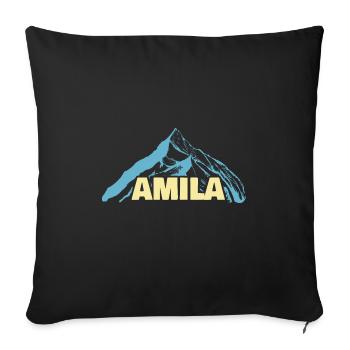 Cadeau pour Amila - Housse de coussin décorative 45 x 45 cm - noir - Devant