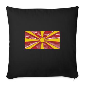 North Macedonia - Sofa pillowcase 17,3'' x 17,3'' (45 x 45 cm) - black - Front