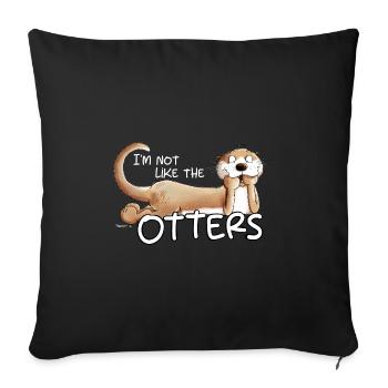 Pas comme la loutre Loutre disant motif animal - Housse de coussin décorative 45 x 45 cm - noir - Devant