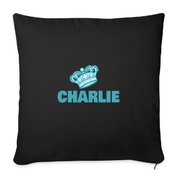Crown Charlie - Sofa pillowcase 17,3'' x 17,3'' (45 x 45 cm) - black - Front
