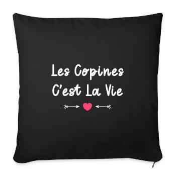 Les copines - Housse de coussin décorative 45 x 45 cm - noir - Devant