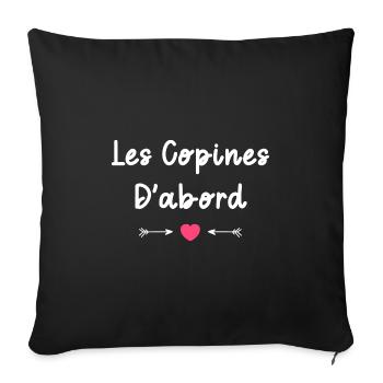 Les copines d'abord - Housse de coussin décorative 45 x 45 cm - noir - Devant