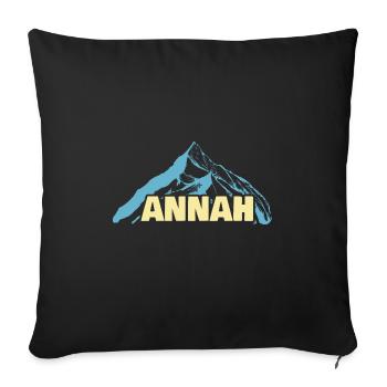 Woman's name Annah - Sofa pillowcase 17,3'' x 17,3'' (45 x 45 cm) - black - Front