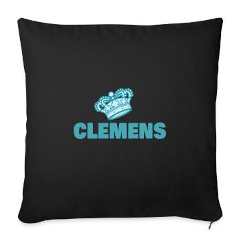 First name Clemens - Sofa pillowcase 17,3'' x 17,3'' (45 x 45 cm) - black - Front