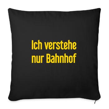 Je ne comprends que la gare - Housse de coussin décorative 45 x 45 cm - noir - Devant