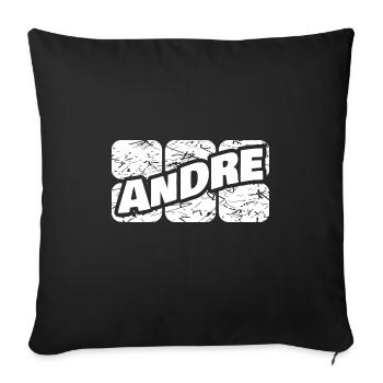Andre - Sofa pillowcase 17,3'' x 17,3'' (45 x 45 cm) - black - Front