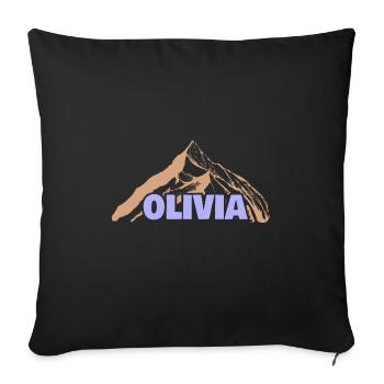Gift for Olivia - Sofa pillowcase 17,3'' x 17,3'' (45 x 45 cm) - black - Front