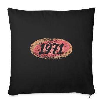 1971 - Sofa pillowcase 17,3'' x 17,3'' (45 x 45 cm) - black - Front