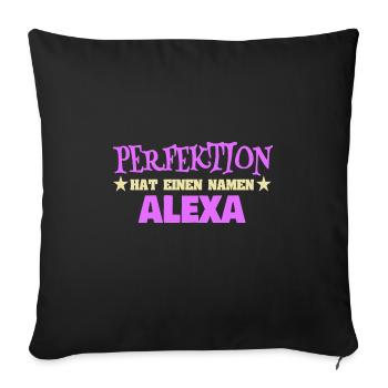 Woman's name Alexa - Sofa pillowcase 17,3'' x 17,3'' (45 x 45 cm) - black - Front