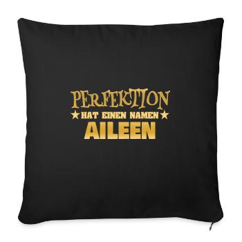 Nom de la femme Aileen - Housse de coussin décorative 45 x 45 cm - noir - Devant