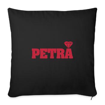 Idée cadeau prénom Petra - Housse de coussin décorative 45 x 45 cm - noir - Devant