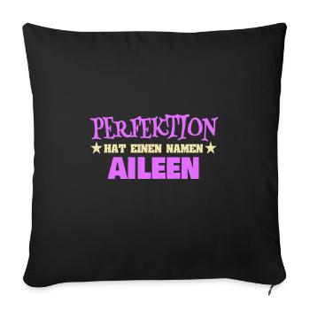 Aileen - Sofakissenbezug 45 x 45 cm - Schwarz - Vorne