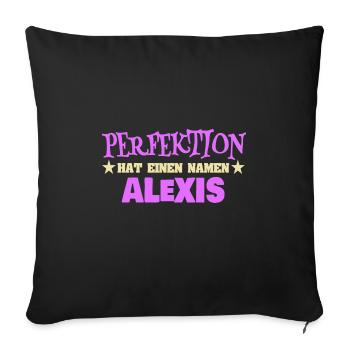Geschenk für Alexis - Sofakissenbezug 45 x 45 cm - Schwarz - Vorne