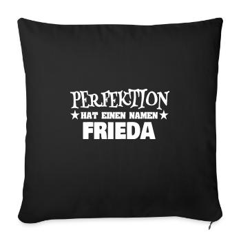 Spruch für Frieda Frauenname Perfektion - Sofakissenbezug 45 x 45 cm - Schwarz - Vorne