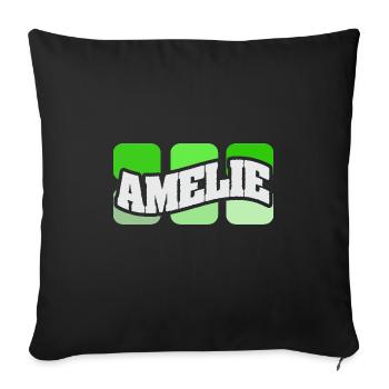 Name Amelie - Sofa pillowcase 17,3'' x 17,3'' (45 x 45 cm) - black - Front